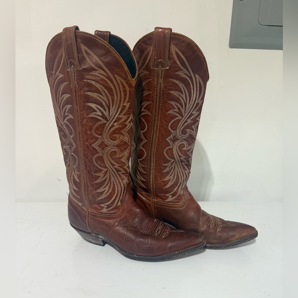 Code West Brown Western Cowboy Boots - Picture 3 of 4